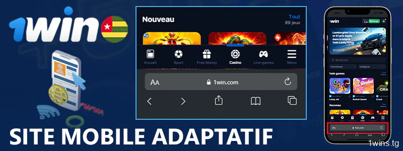 Version mobile du site web de 1Win