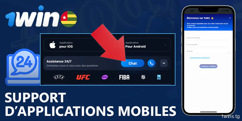 Soutien aux joueurs sur app 1Win au Togo