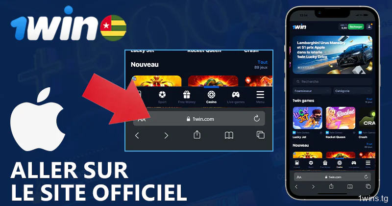 Ouvrir le site web de 1Win dans le navigateur Safari
