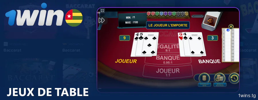 Jeux de table au casino en ligne 1Win