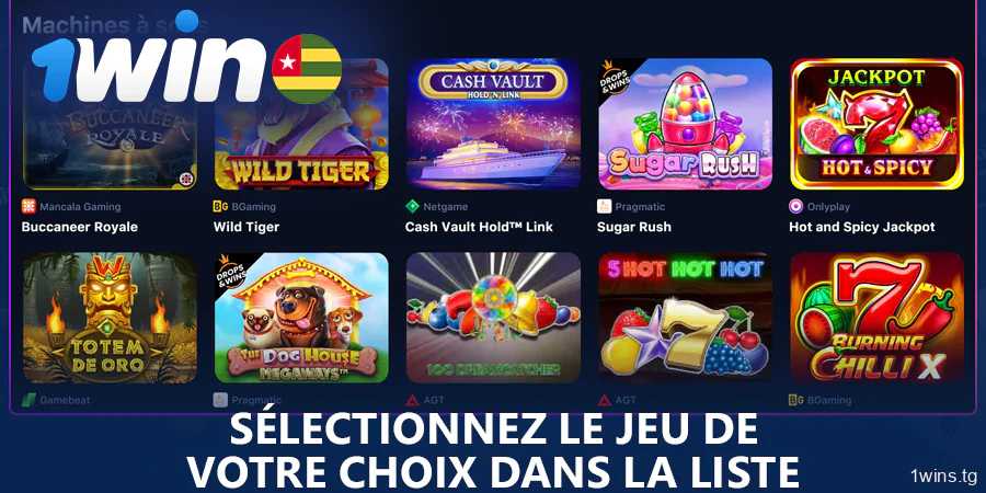 Choisissez un jeu dans le lobby du casino 1Win