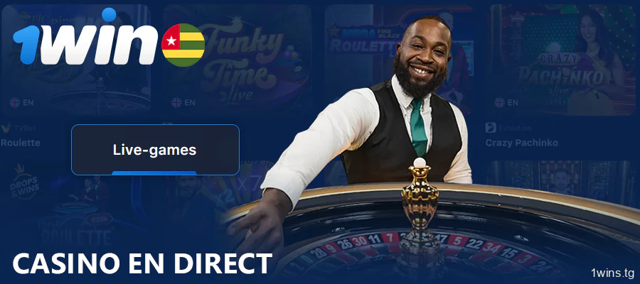 Jeux avec croupier en direct sur le casino en direct 1Win