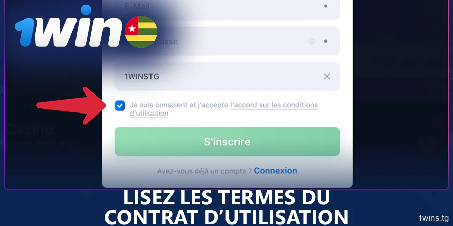 Accepter les termes et conditions du site Internet de 1Win