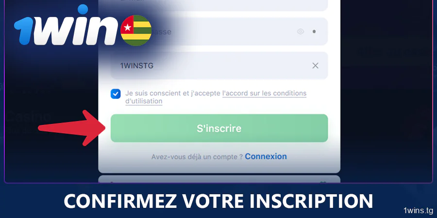 Confirmez votre inscription auprès de 1Win