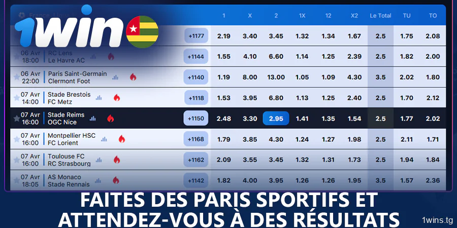 Pariez sur les sports et recevez un bonus de 1Win code promo