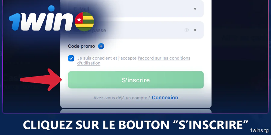 Confirmer le formulaire d'inscription à 1Win