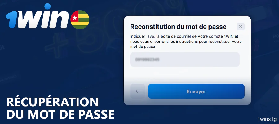 Comment récupérer le mot de passe d'un compte 1Win au Togo