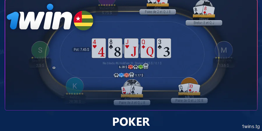 Jouer au poker sur le casino en ligne 1Win