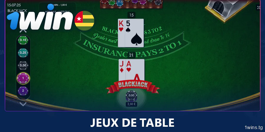 Jouer aux jeux de table sur le casino en ligne 1Win