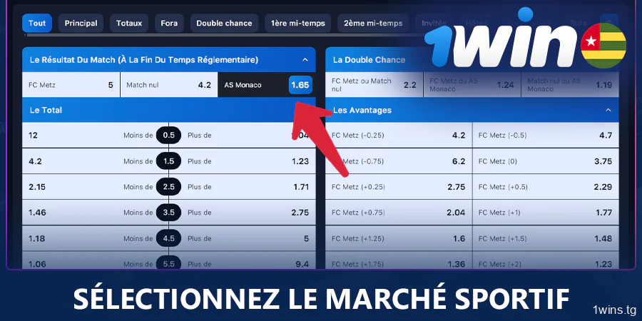 Choisir le bon marché de paris sur 1Win