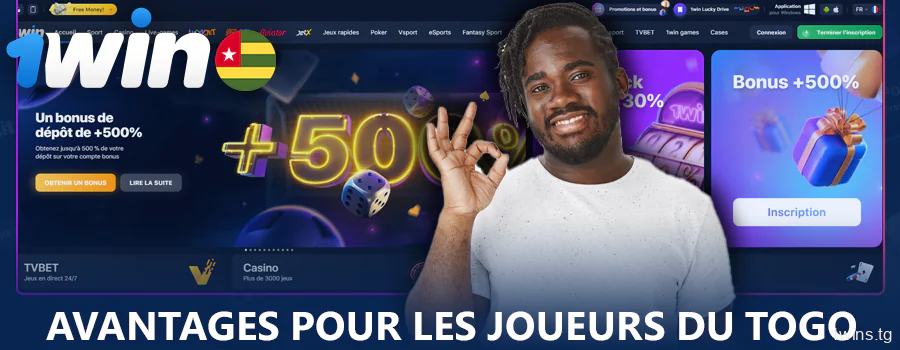 Les avantages du site 1Win pour les joueurs du Togo