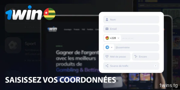 Saisissez vos coordonnées sur 1win : numéro de téléphone, méthode de communication, devise