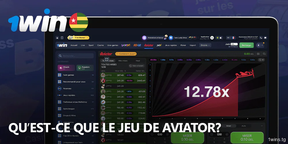 A quoi ressemble le jeu Aviator sur 1win