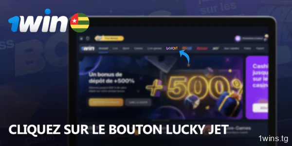 Cliquez sur le bouton Lucky Jet dans le menu supérieur du site 1win