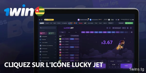 Lorsque la page sur 1win est ouverte, cliquez sur l'icône Lucky Jet