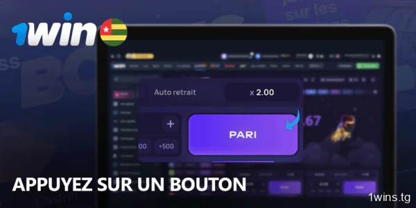 Cliquez sur le bouton pour commencer à voler dans Lucky Jet à 1win