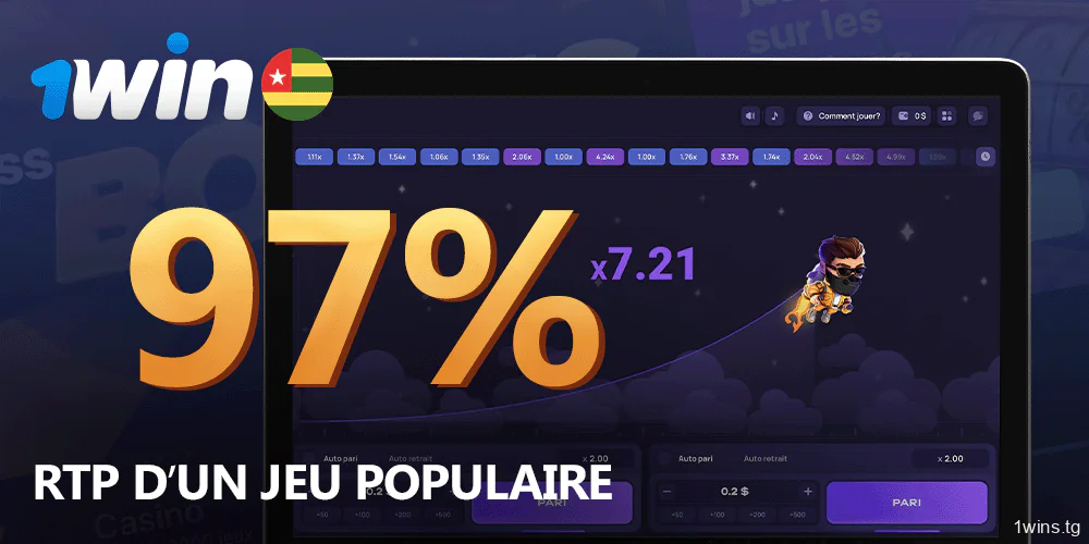 RTP élevé du jeu populaire Lucky Jet chez 1win