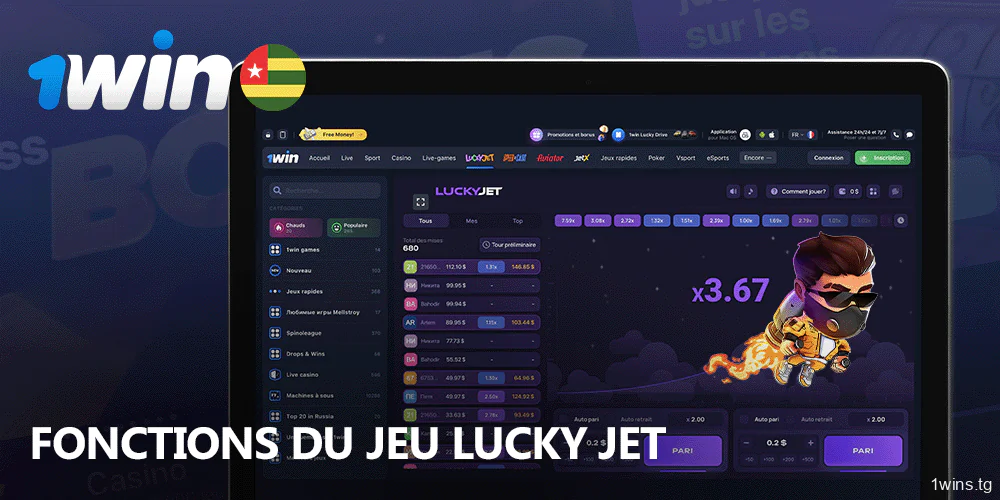 Les caractéristiques de Lucky Jet sur 1win comprennent un panneau de pari, des statistiques détaillées et une barre de multiplicateurs précédents