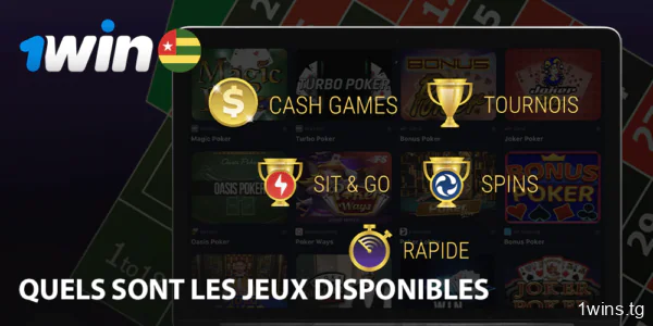 Jouez aux 6 jeux de poker 1win : Texas Hold'em, Omaha, Stud, Draw, Chinese et Pineapple