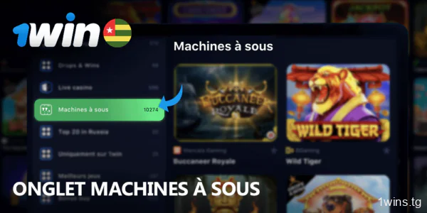 Sélectionner les machines à sous chez 1win au Togo