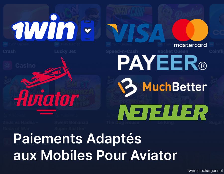 Paiements sur l'application 1win pour jouer au jeu Aviator