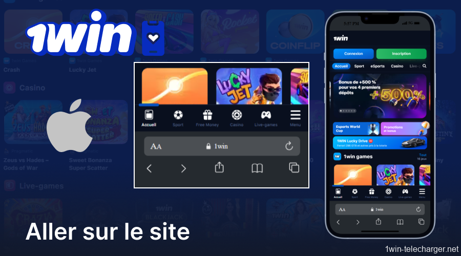 Visitez le site web 1Win sur votre appareil mobile