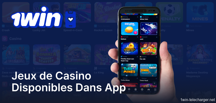L'application 1win propose une variété de jeux de casino, notamment des machines à sous, des jeux de table et des jeux de cartes